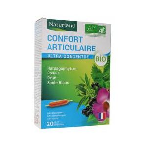 Naturland Confort Articulaire Bio 20 Ampoules Buvables de 10 ml - Boîte 20 Ampoules de 10 ml