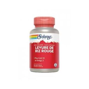 Solaray Levure de Riz Rouge + Co Q10 + Oméga 3 - 600 / 30 / 500 mg - 60 Softgels - Boîte 60 softgels