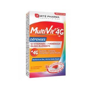 Forté Pharma Multivit 4 g Défenses - 20 Comprimés - Boîte 30 Comprimés Bicouches