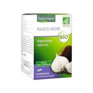 Naturland Radis Noir Bio 75 Vegecaps - Boîte plastique 75 vegecaps