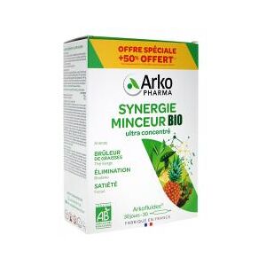 Arkopharma Arkofluides Arkof. Synergie Minceur 30Amp Bio - Boîte 30 ampoules de 10 ml - Publicité