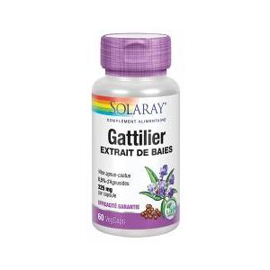 Solaray Gattilier (Vitex) - 225 mg Standardisé - à 0,5% d'Agnosides - 60 Caps. Vég. - Boîte 60 capsules - Publicité