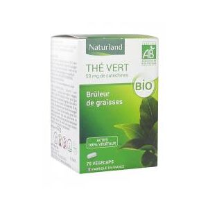 Naturland Thé Vert Bio 75 Capsules Végétales - Boîte 75 végécaps