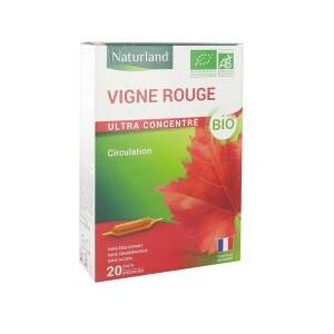 Naturland Circulation Vigne Rouge Bio 20 Ampoules - Boîte 20 Ampoules de 10 ml