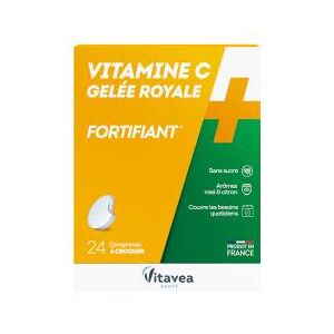 Vitavea Vitamine C + Gelee Royale 24 comprimés à croquer - Boîte 24 Comprimés - Publicité