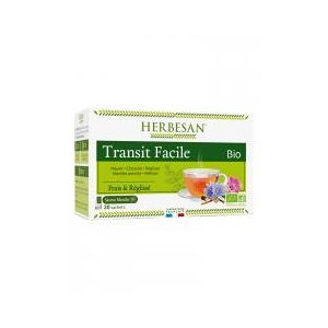 Herbesan Infusion Chicorée Transit Facile Bio Rhubarbe Chicorée Réglisse Menthe Poivrée - 20 Sachets - Boîte 20 sachets