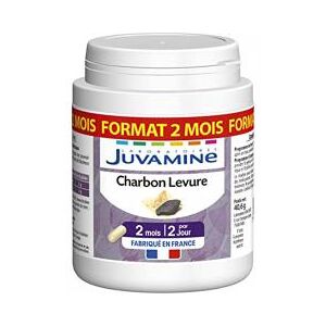 Juvamine Charbon Levure Format Cure Longue 120 Gelules - Pot 120 gelules