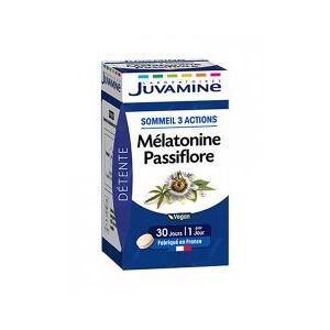 Juvamine Melatonine Passiflore Sommeil 3 Actions 30 Comprimes - Pilulier 30 comprimes