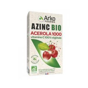 Arkopharma Azinc Naturel Acerola 1000 Bio 30 Comprimes - Boîte 30 comprimes + 30 capsules
