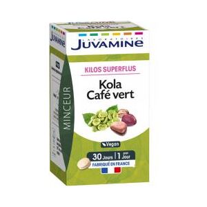 Juvamine Kola Café Vert Kilos Superflus 30 Comprimés - Boîte 30 Comprimés