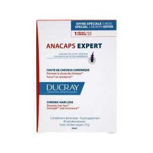 Ducray Anacaps Expert Chute de Cheveux Chronique Cure Complete 3 Mois 90 Caps - Boîte 90 gelules
