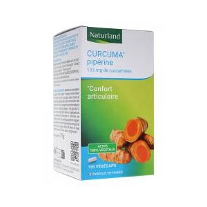 Naturland Curcuma Piperine 150 Vegecaps - Boîte 150 gelules