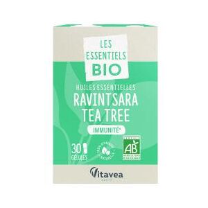 Vitavea Nutrisanté Huiles Essentielles Ravintsara Tea Tree Bio - Flacon 30 gélules