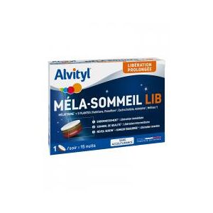 Alvityl Mela-Sommeil Lib Mélatonine + 5 Plantes - Boîte 15 comprimés