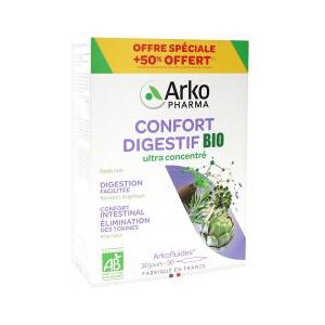 Arkopharma Arkofluides Arkofl. Confort Digestif 30Amp Bio - Boîte 30 ampoules de 10 ml - Publicité