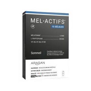 Aragan Synactifs Melactifs® - Sommeil - Mélatonine - 15 Gélules - Boîte 15 gélules