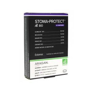 Aragan Synactifs Stomaprotect® Bio - Confort Digestif - Guimauve Mélisse Banane Papaye et Grenade - 14 Comprimés - Boîte 14 comprimés