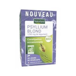 Naturland Psyllium Blond Constipation Occasionnelle Bio 60 Gelules - Pot 60 vegecaps