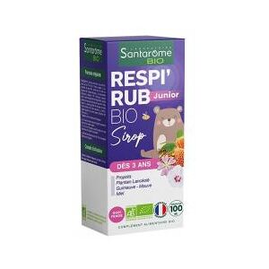 Santarome Respi'Rub Sirop Enfant Bio - Propolis - Goût Fraise 100 ml - Bio - Flacon 100 ml - Publicité