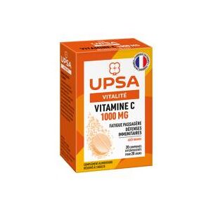 UPSA Vitalité Vitamine C 1000 mg Comprimés Effervescents Goût Orange - Boîte 20 comprimés