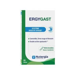 Nutergia Ergygast 20 Sticks - Système Digestif Apaisé - Boîte 20 sticks de 10 ml