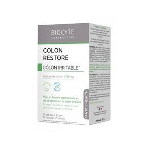 Biocyte Longevity Colon Restore - Côlon Irritable - 30 Gelules - Boîte 30 gelules