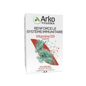 Arkopharma Arkogelules Vitamine D3 Vegetale - Renforce le Systeme Immunitaire - 90 Gelules - Pot 90 gelules