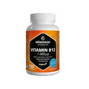 Vitamine B12 1000 µg à Haute Dose Végétalien 180 Comprimés - Pot 180 comprimés