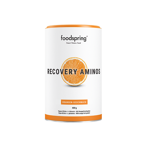 foodspring Recovery Aminos   400 g   Orange   Boisson Post-Entraînement   Contient des BCAA et de la L-Glutamine