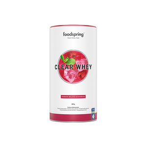 foodspring Clear Whey   480 g   Ice Tea Pêche Hibiscus   Whey à Base d'Isolat de Protéine   Boisson de Sport   Sans Sucres