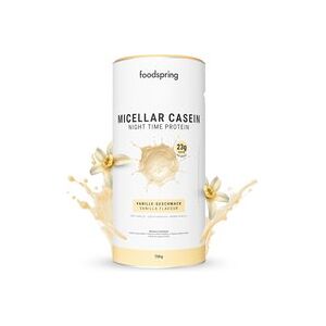 foodspring Micellar Casein   750 g   Vanille   Proteines de Nuit   100% des Proteines Proviennent de l'Isolat de Caseine Micellaire   Sans Graisse ni Sucre