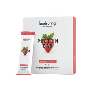 foodspring Protein Bar   Pack de 12   Yaourt à la Fraise   Collation Protéinée