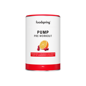 foodspring Pump Pre-Workout   390 g   Canneberge Orange   Support pré-Entraînement   Sans Caféine