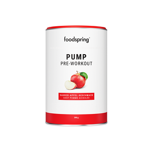 foodspring Pump Pre-Workout   390 g   Pomme Acidulée   Support de Pré-Entraînement   Sans Caféine