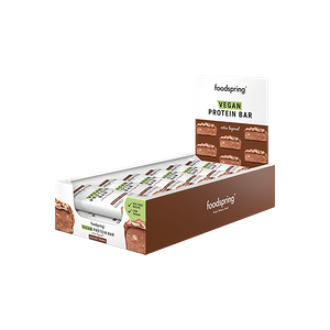 foodspring Barre Proteinee Vegane Extra Couches   12 x 45 g   Noisette Croquante