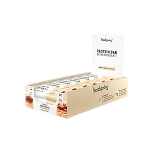 foodspring Extra Chocolate Protein Bar   12 x 45g   Chocolat Blanc et Amandes   Barre Protéinée   Riche en Protéines