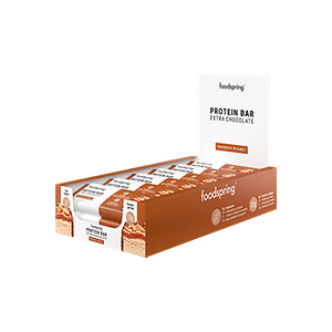 foodspring Extra Chocolate Protein Bar   12 x 45g   Crunchy Peanut   Barre Protéinée   Riche en Protéines