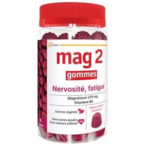 Cooper Mag 2 Gommes Nervosité Fatigue Framboise 45 Gummies - Publicité