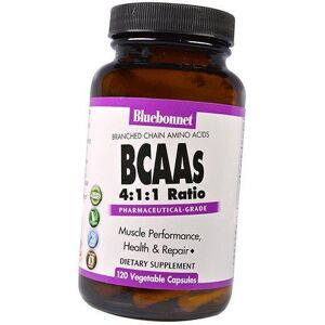 BCAA pour la masse musculaire, BCAA 4:1:1, Bluebonnet Nutrition 120 gélules végétales (28393001)