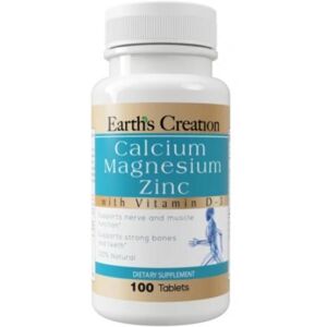 Earths Creation Calcium, Magnésium, Zinc - 100 Tabs - Publicité