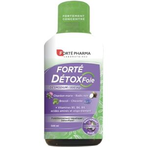 Forté Pharma Forté Détox Foie, Complément Alimentaire Elimination des toxines Chardon-Marie Radis Noir Desmodium et Vitamines Détox du foie, Flacon 500 ml = 10 jours - Publicité