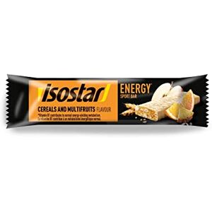 Isostar Barre Energy Sport Bar Cereal saveur Multrifruits Barre Énergétique Source de Glucides Apport en Energie 194337 - Publicité