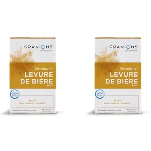 Granions Levure de bière    Complement alimentaire beauté   Levure de biere 1500mg avec Zinc   Beauté de la peau, pousse cheveux et ongles   Made in France   60 gelules (Lot de 2) - Publicité