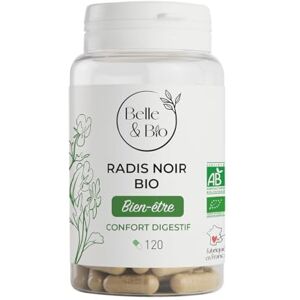 BIO + CONFORT DIGESTIF & BIEN-ÊTRE DU FOIE Radis Noir Bio certifié Ecocert 120 gélules Cure 1 mois Complément Alimentaire BELLE&BIO Fabriqué en France - Publicité