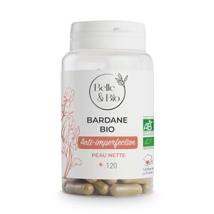 BIO + PEAU NETTE & ANTI-IMPERFECTION Extrait de Bardane Bio certifiée Ecocert Pilulier 120 gélules Cure 2 mois Complément Alimentaire BELLE&BIO - Publicité
