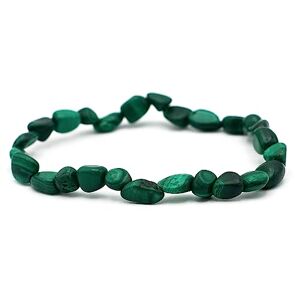 Miracles Minéraux Bracelet Pierre roulée, pierre naturelle semi-précieuse, plus de 30 gemmes au choix (Malachite) - Publicité