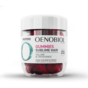 Oenobiol GUMMIES Sublime hair Favorise la croissance, Redonne du volume Programme 1 mois 60 Gummies Arôme naturel cerise Complément Alimentaire Sans sucre Vegan Made in France - Publicité