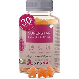 Laboratoire sysnat Gummies Biotine avec 3600% des Apports Recommandés • Complément alimentaire Cheveux Ongles Peau, Zinc, Vitamine C • Cure 1 mois • 3 usines en France • 30 ans d'expertise • - Publicité