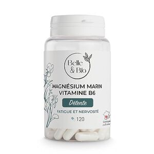 BIO + RÉDUCTION FATIGUE & DÉTENTE Magnésium Marin & Vitamine B6-120 gélules Cure 2 mois Complément Alimentaire  Fabriqué en France - Publicité