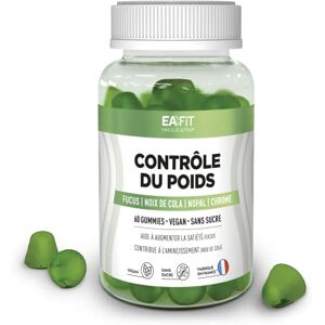 Eafit Minceur CONTRÔLE DU POIDS Gummies coupe faim perte de poids Sans sucres Vegan Augmente la satiété (Fucus) Amincissant Nopal Chrome Noix de cola Caféine 60 Gummies - Publicité